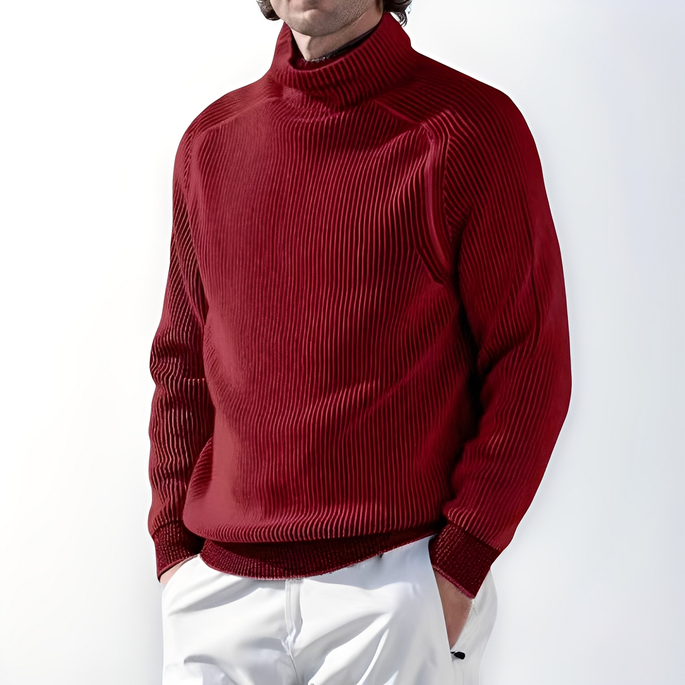 Jarrett - Suéter de casimir con cuello alto para hombres