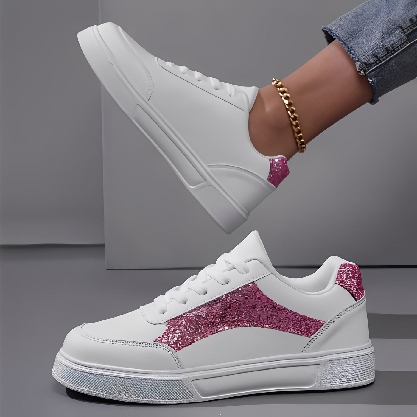 Rexanne - Zapatillas elegantes de cuero PU para mujer