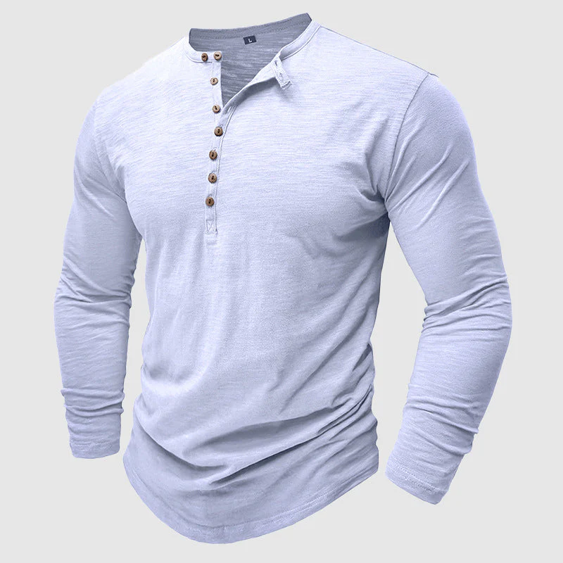 Ansel - Camisa de Algodón Casual con Botones para Hombres