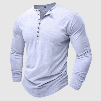 Ansel - Camisa de Algodón Casual con Botones para Hombres