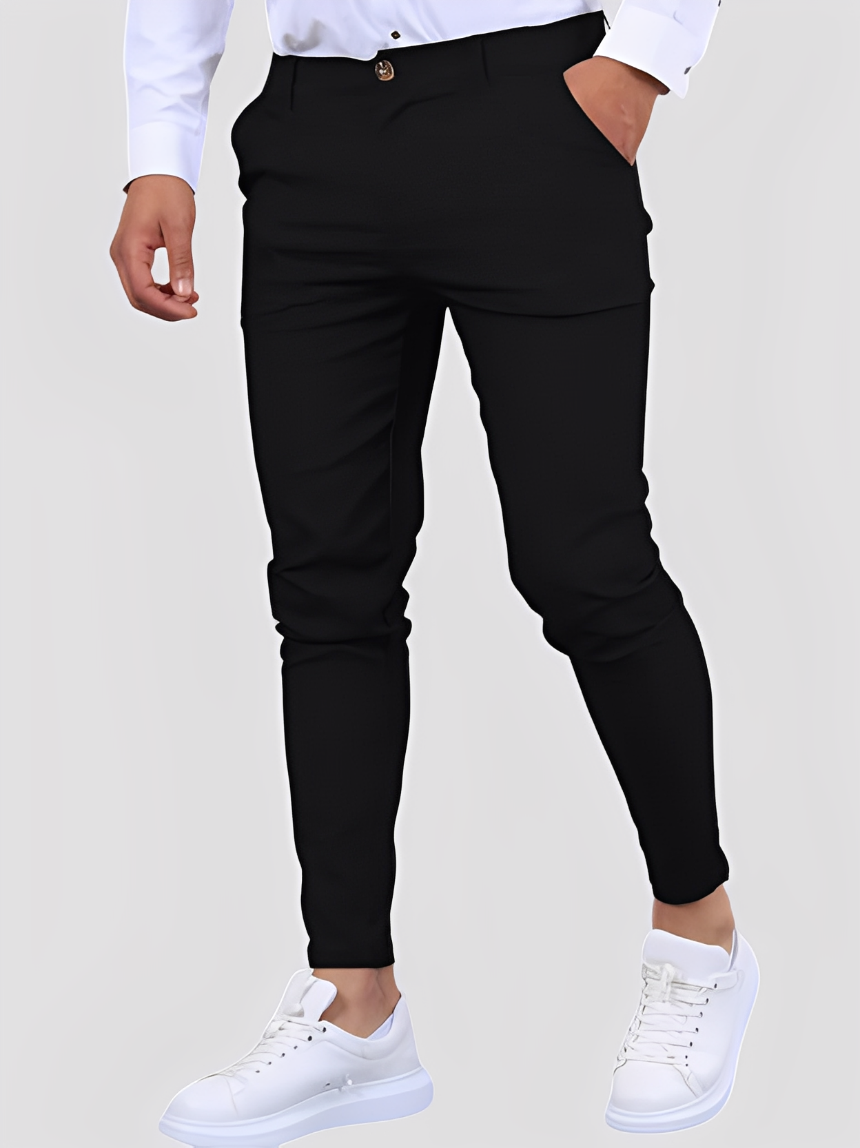 Shelton - Pantalón casual elástico con ajuste estrecho para hombres
