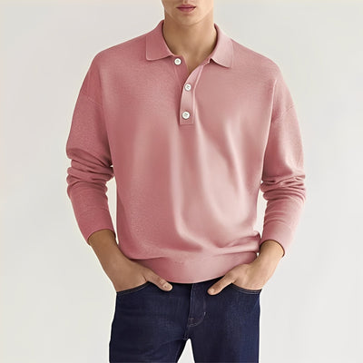 Zavier - Camisa Polo de Manga Larga Casual para Hombres