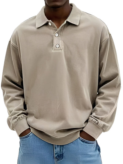Clayton - Clásico Polo de Manga Larga para Hombres
