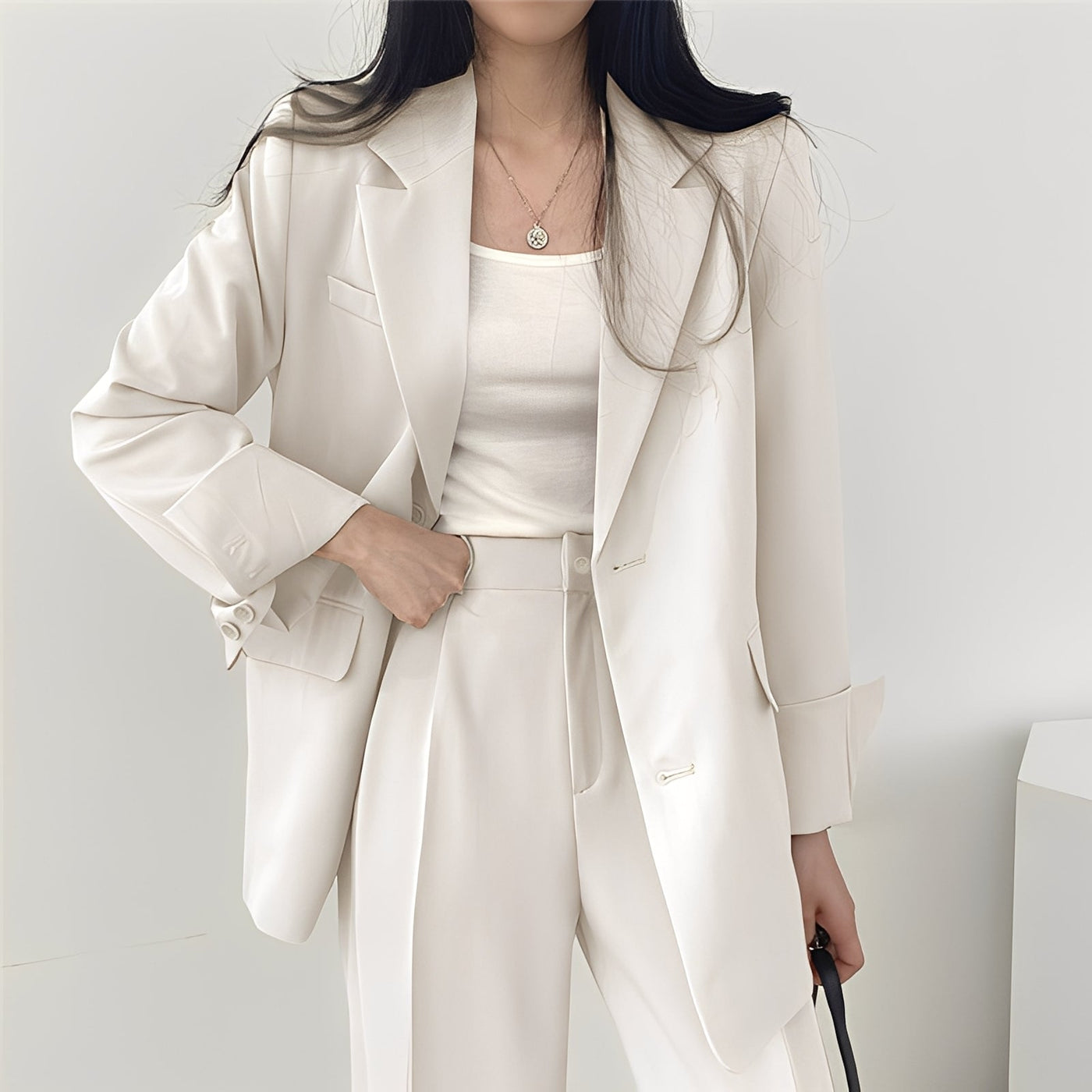 Alethea - Elegante conjunto de blazer suelto y pantalón para mujeres