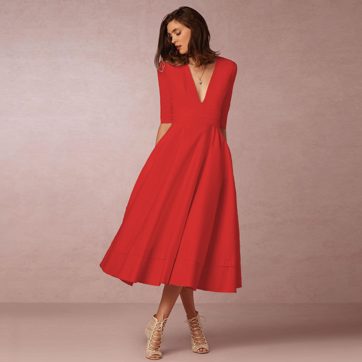 Sharise - Vestido Casual con Escote en V para Damas
