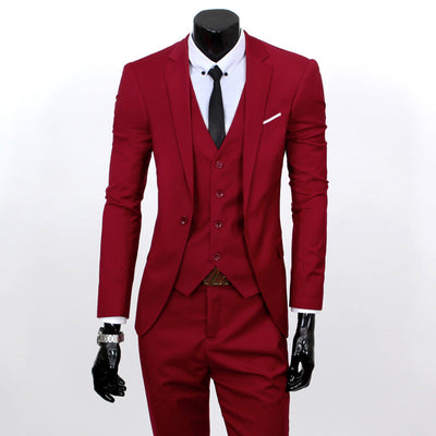 Reynard - Elegante traje de negocios en conjunto de 3 piezas para hombres
