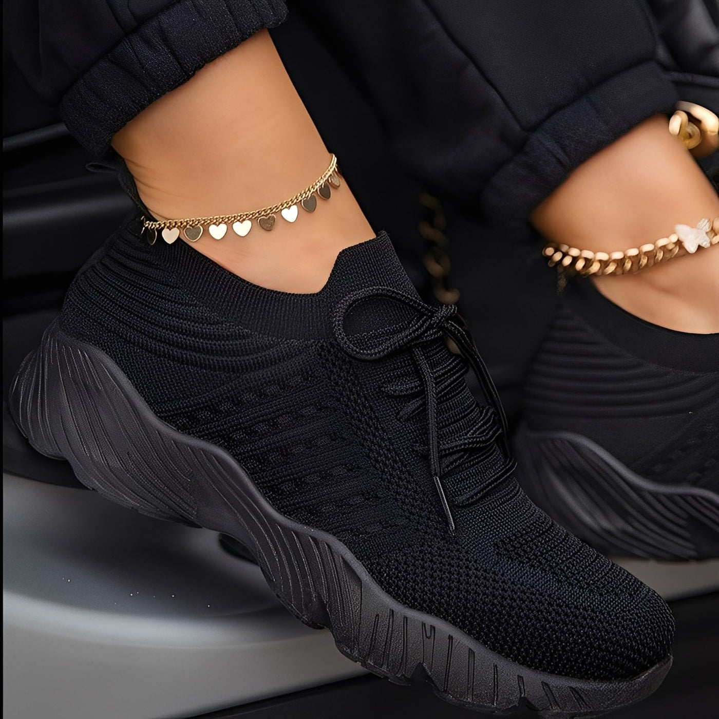 Eleanore - Zapatos casuales con suelas de goma gruesas para mujer