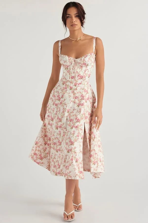 Carmen - Vestido de verano bustier cómodo con estampado floral