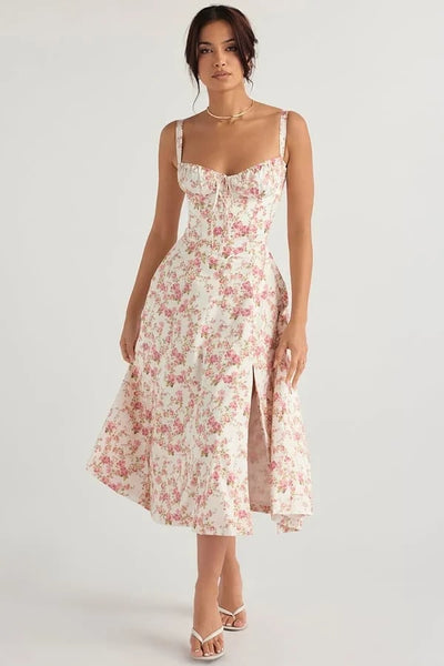 Carmen - Vestido de verano bustier cómodo con estampado floral