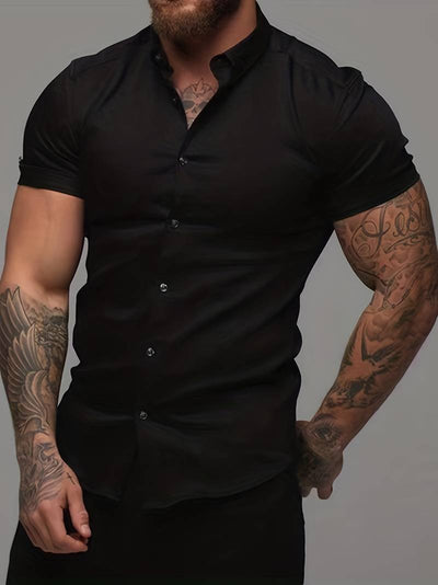Brent - Camisa Casual Chic de Manga Corta