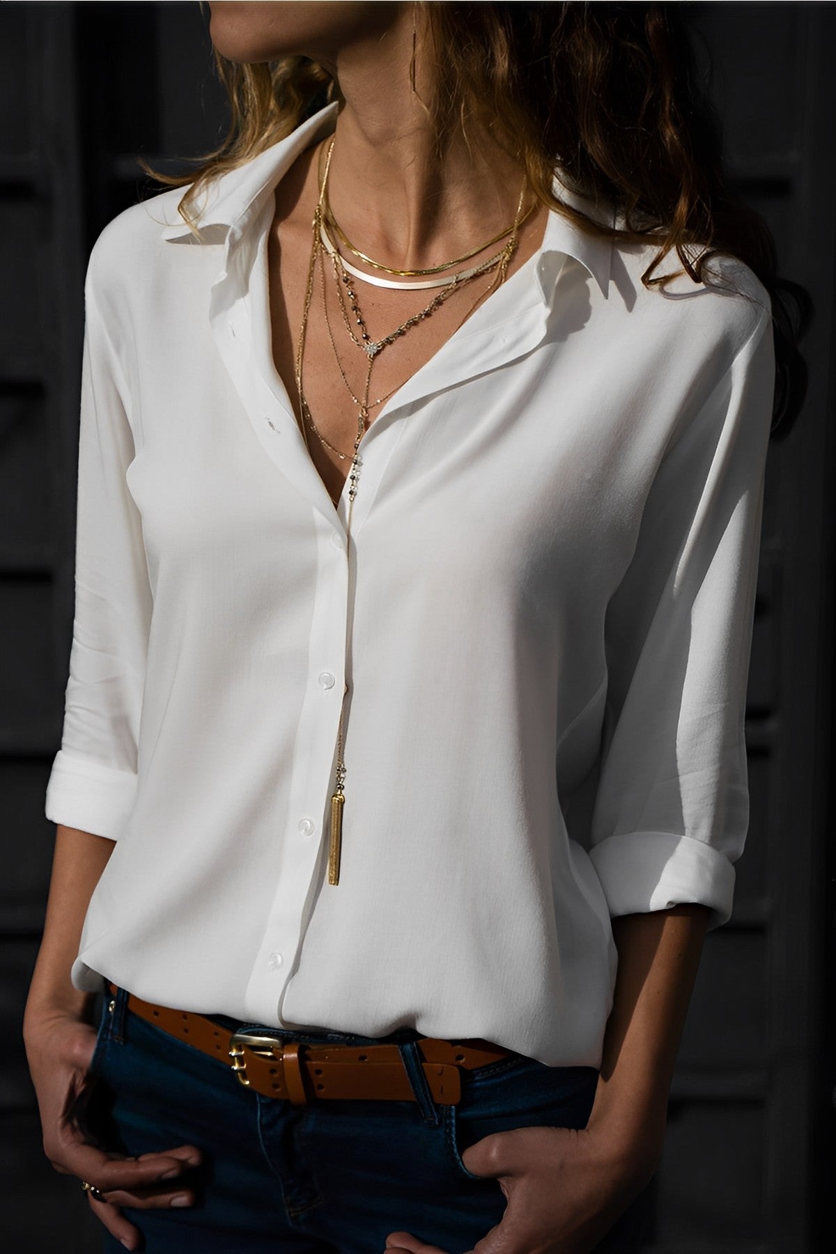 Kylie - Blusa Casual de Manga Larga