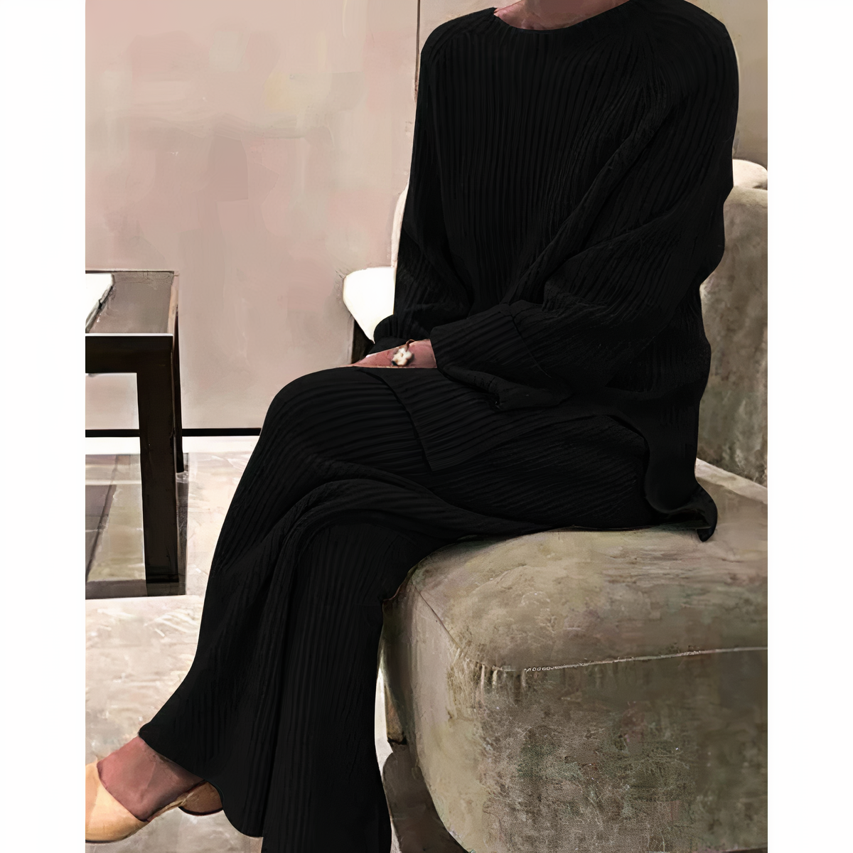 Samantha – Conjunto Casual de Punto Jersey & Pantalones