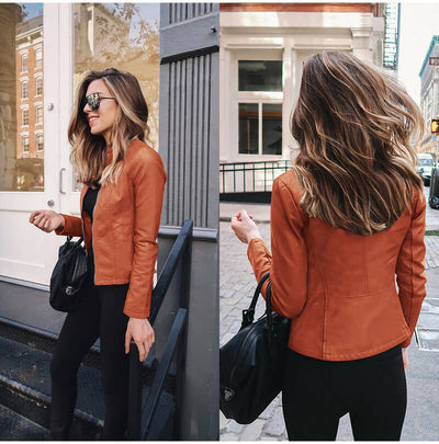 Amber - Chaqueta de Cuero Ecológico para Mujer