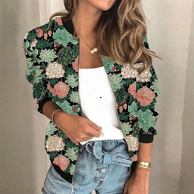 Mariam - Llamativa Chaqueta con Cremallera para Mujeres