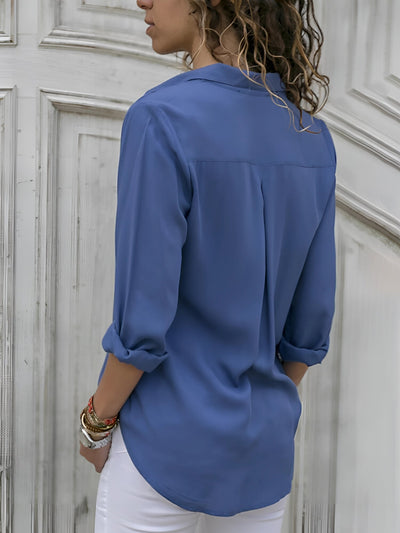 Aiah – Blusa de seda fluida con escote en V
