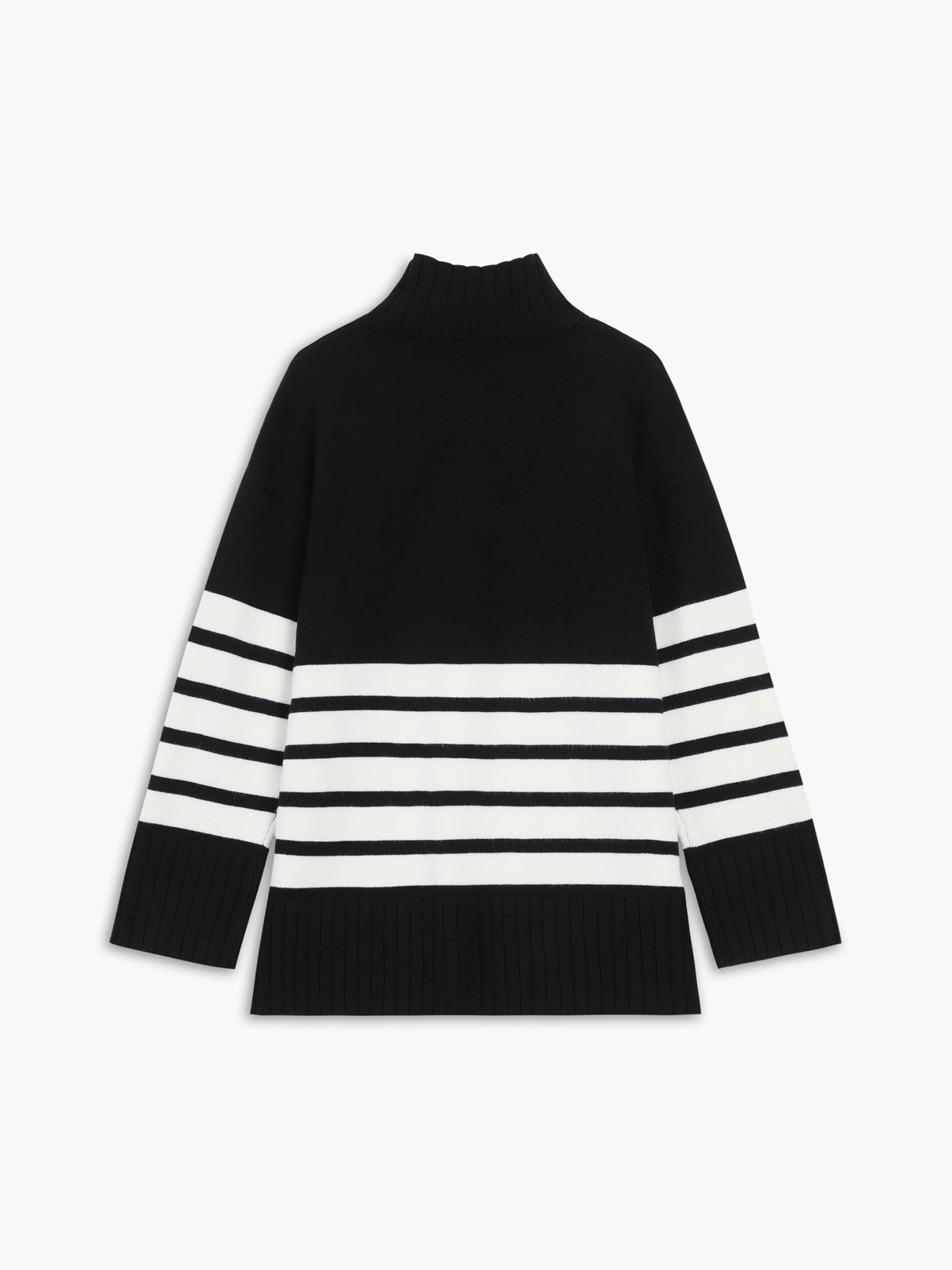Colette – Pullover de Cuello Mock a Rayas