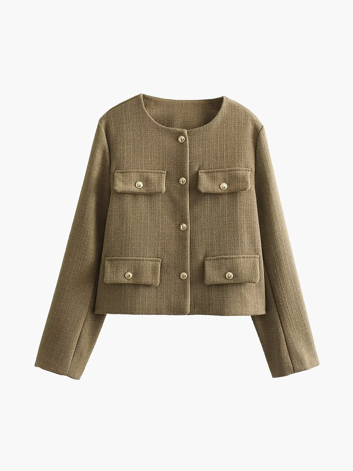 Miriam - Chaqueta clásica de tweed para mujer con botones dorados