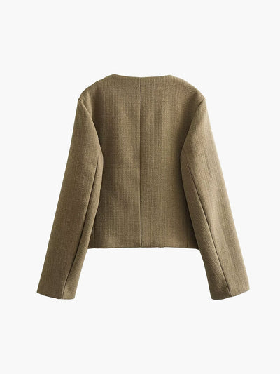 Miriam - Chaqueta clásica de tweed para mujer con botones dorados