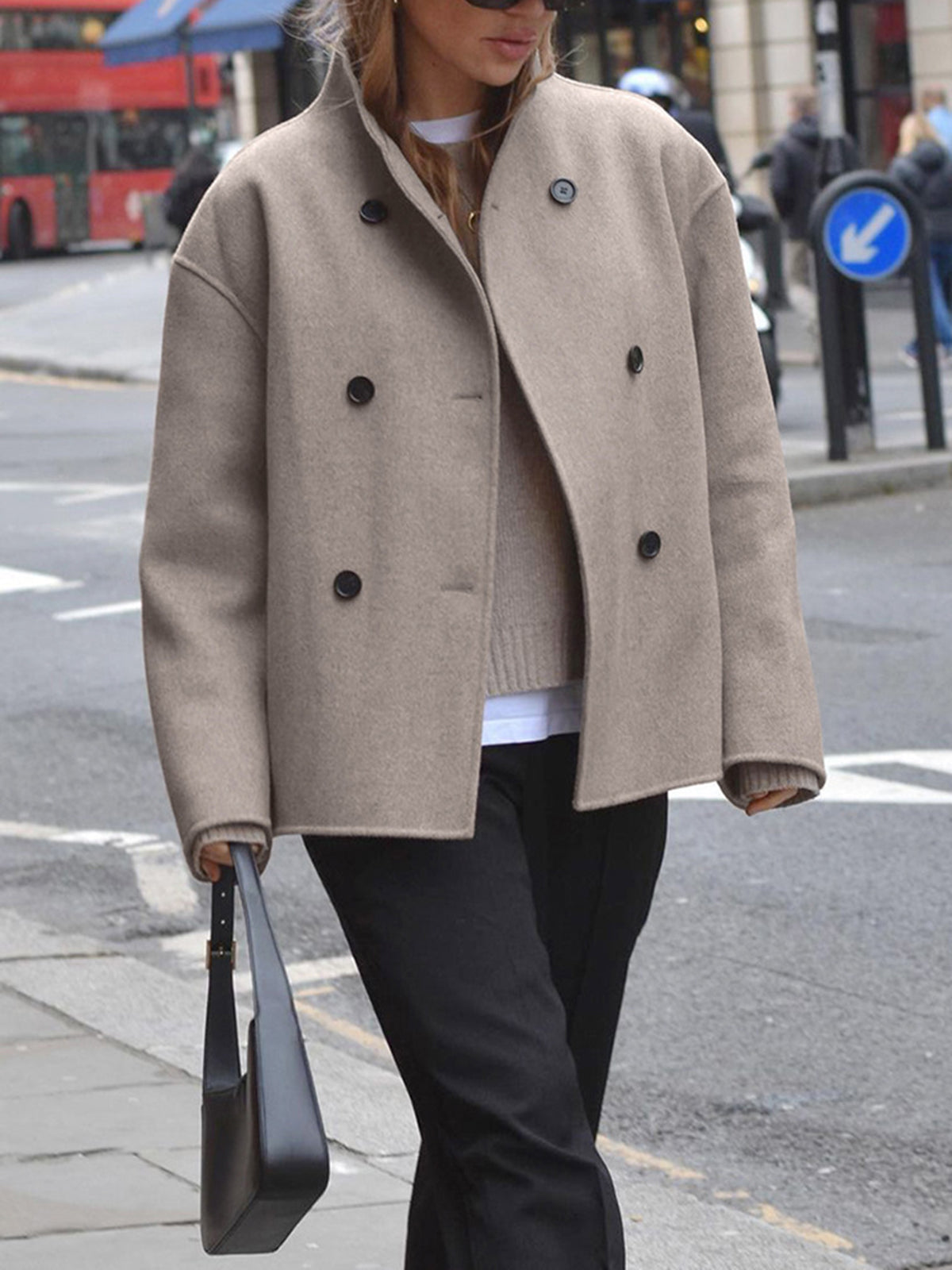 Courtney - Chaqueta oversize de moda con cierre de botones