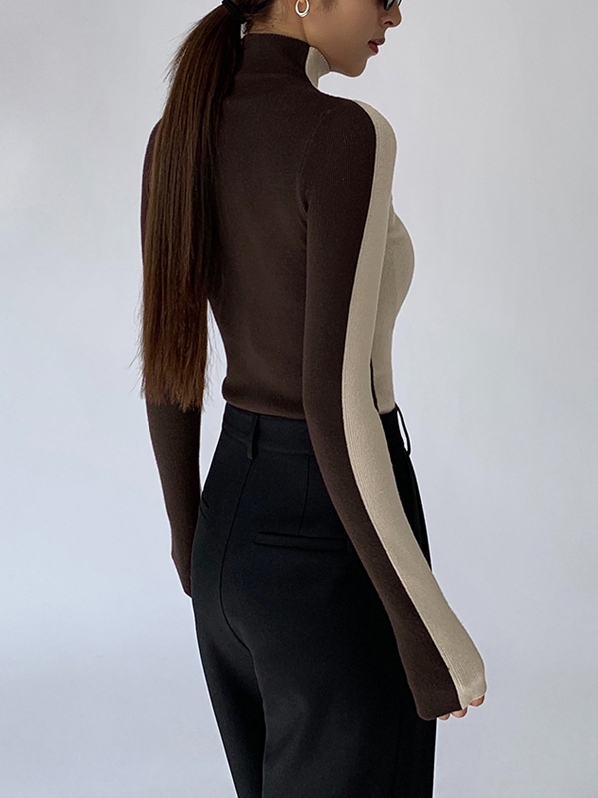 Tabea – Top de Punto Reversible de Dos Colores
