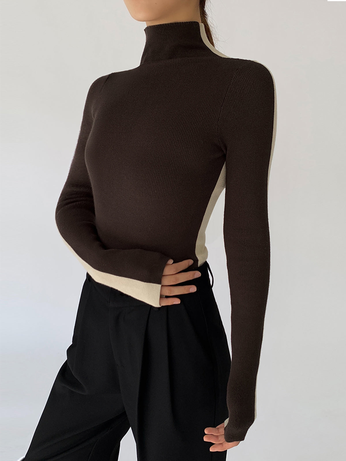 Tabea – Top de Punto Reversible de Dos Colores