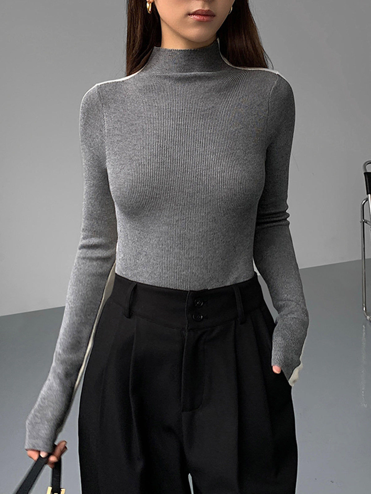 Tabea – Top de Punto Reversible de Dos Colores