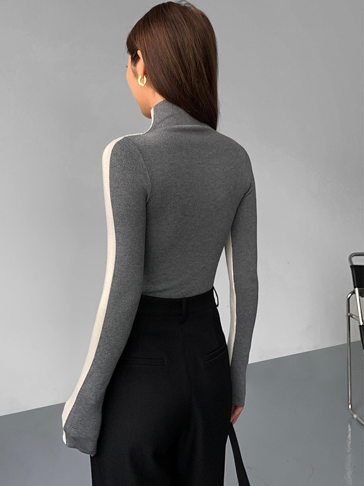 Tabea – Top de Punto Reversible de Dos Colores