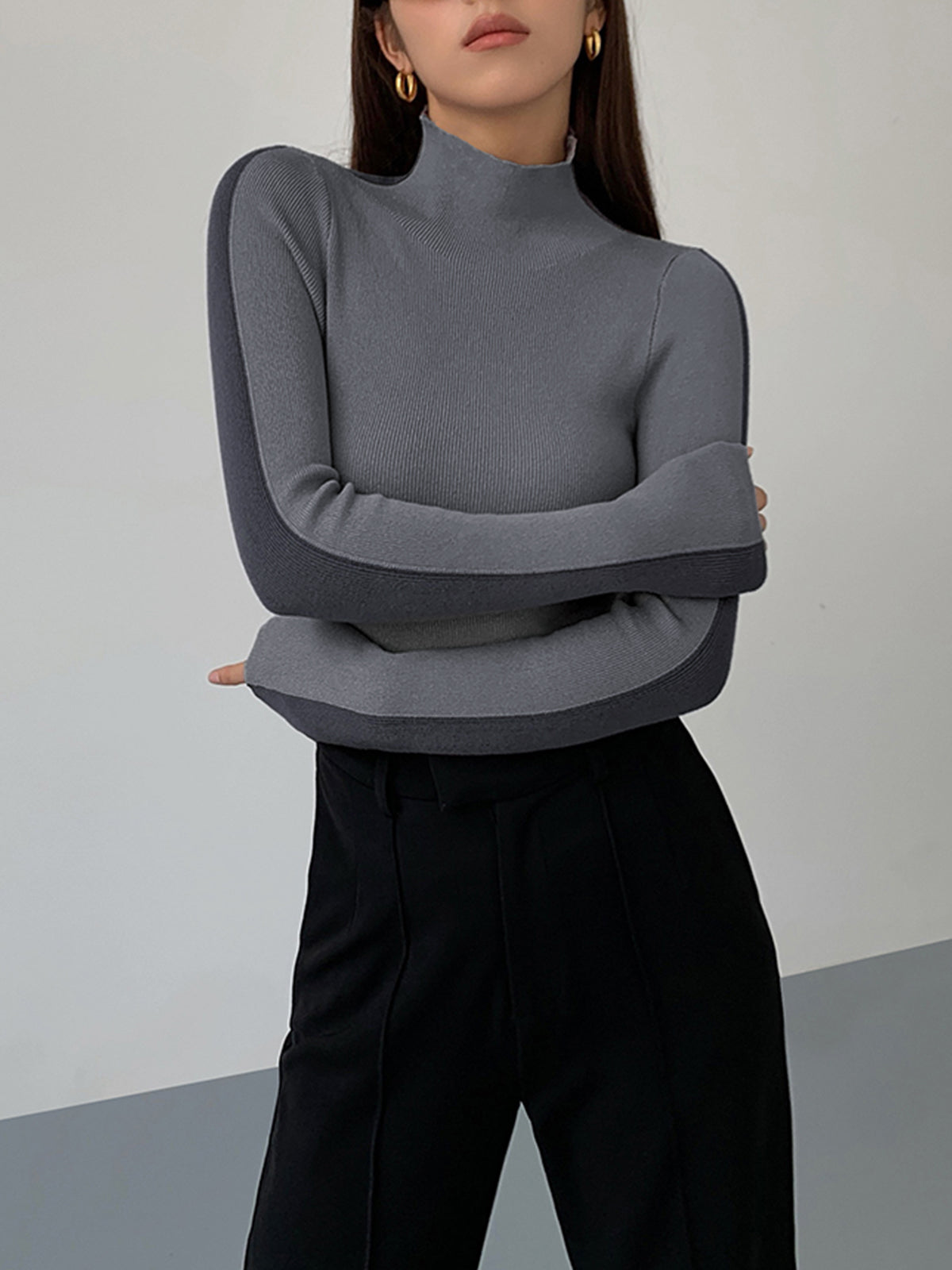Tabea – Top de Punto Reversible de Dos Colores