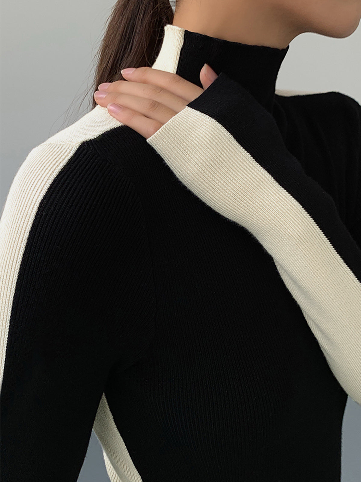 Tabea – Top de Punto Reversible de Dos Colores