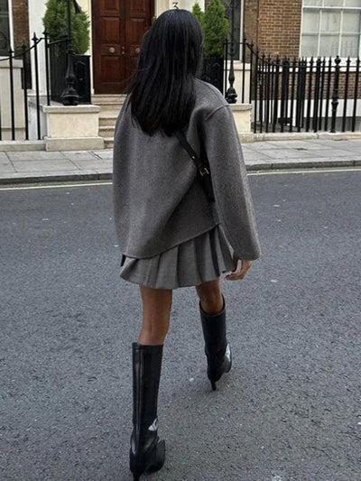 Courtney - Chaqueta oversize de moda con cierre de botones