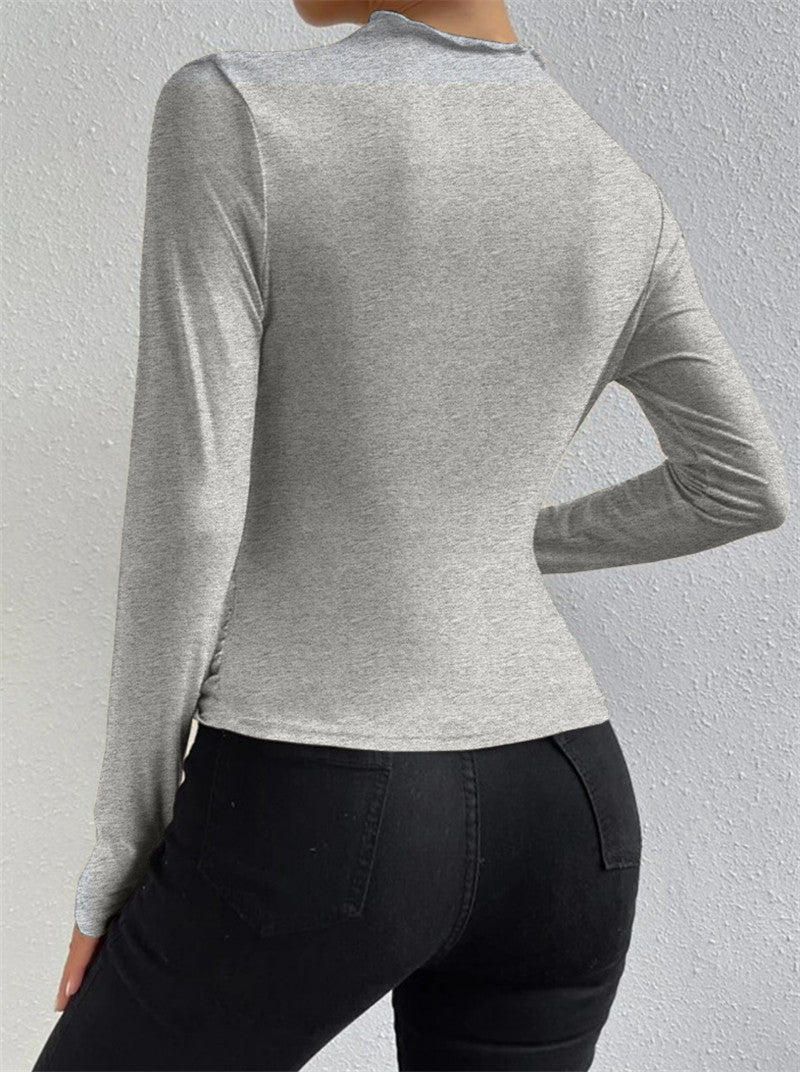 Livia – Camiseta de manga larga con pliegues