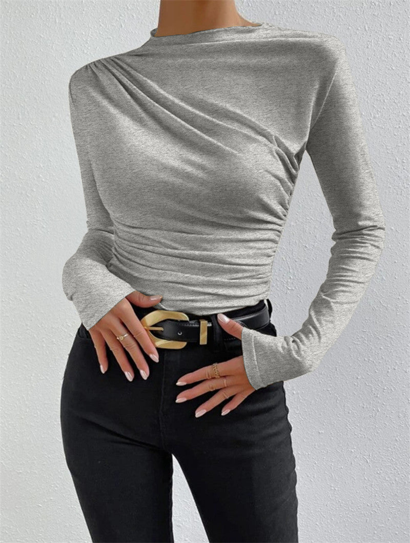 Livia – Camiseta de manga larga con pliegues
