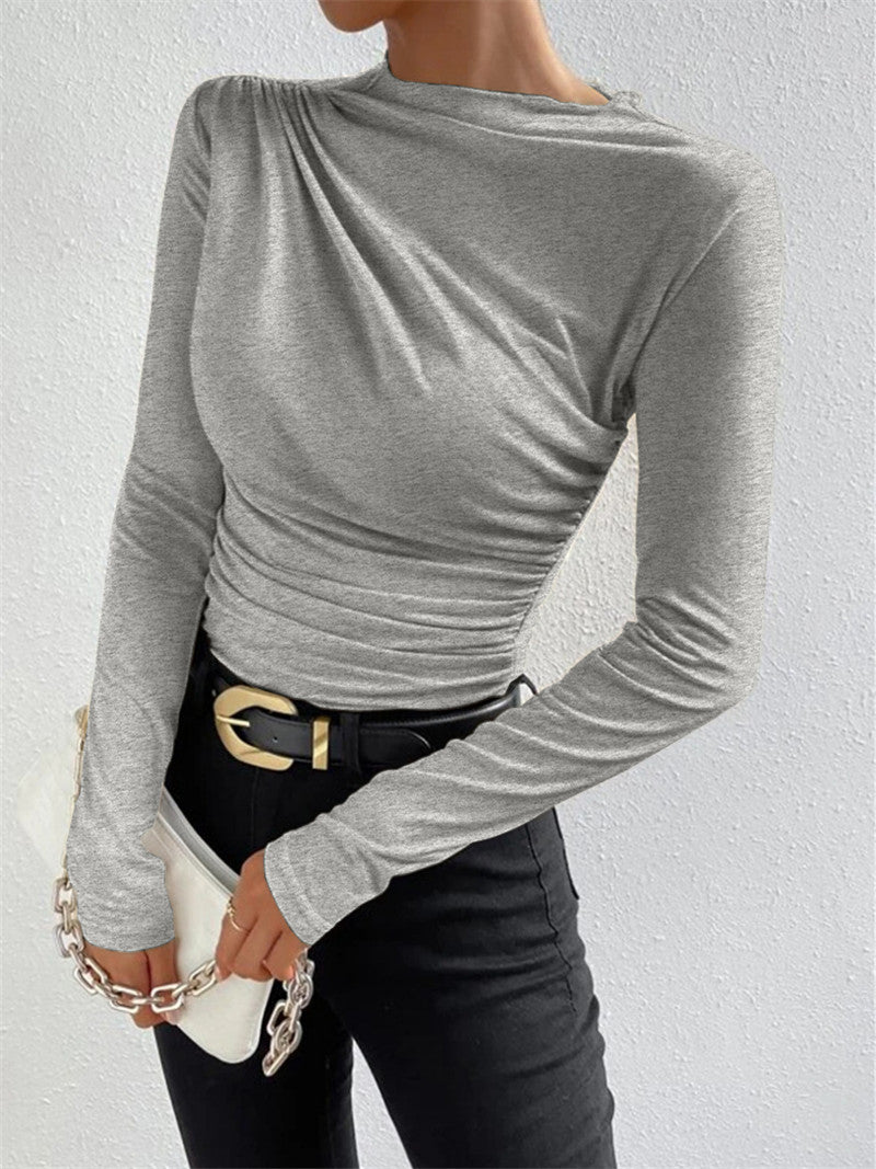 Livia – Camiseta de manga larga con pliegues