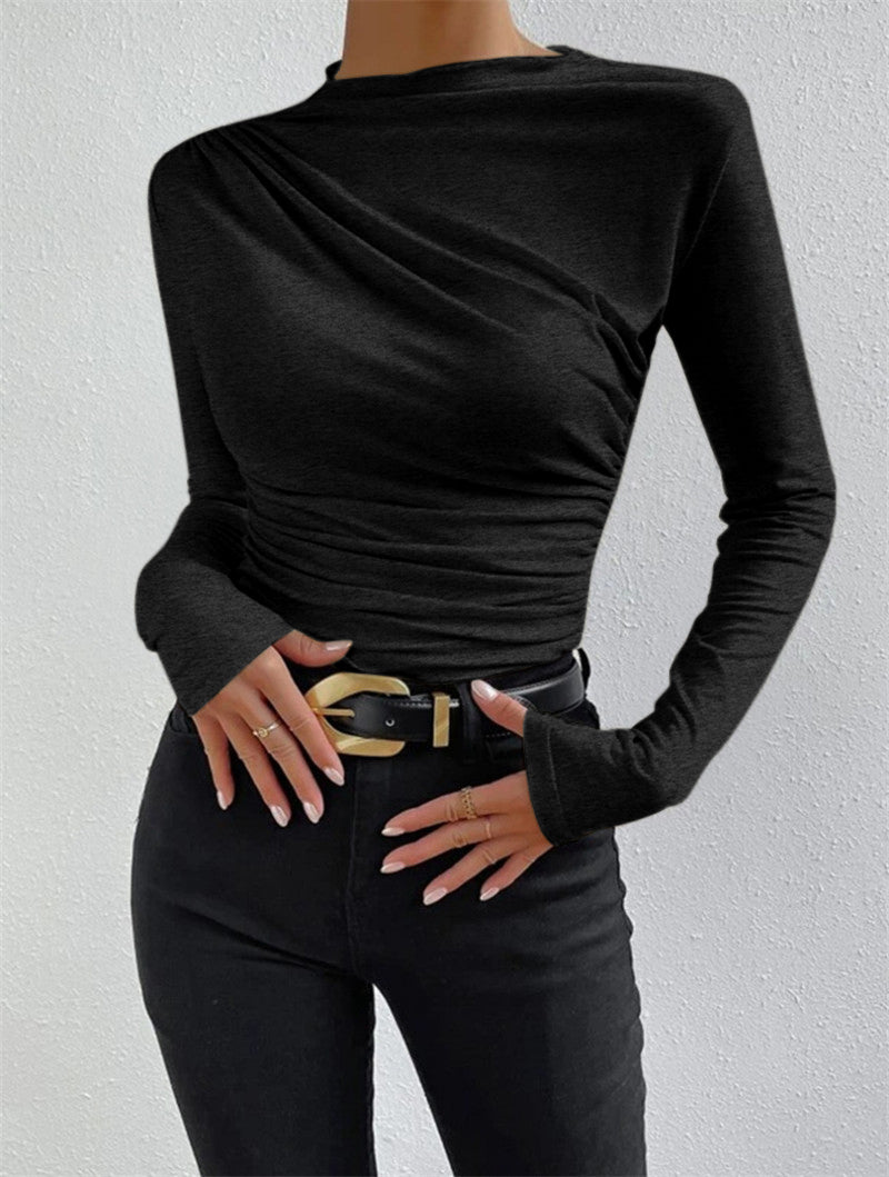 Livia – Camiseta de manga larga con pliegues