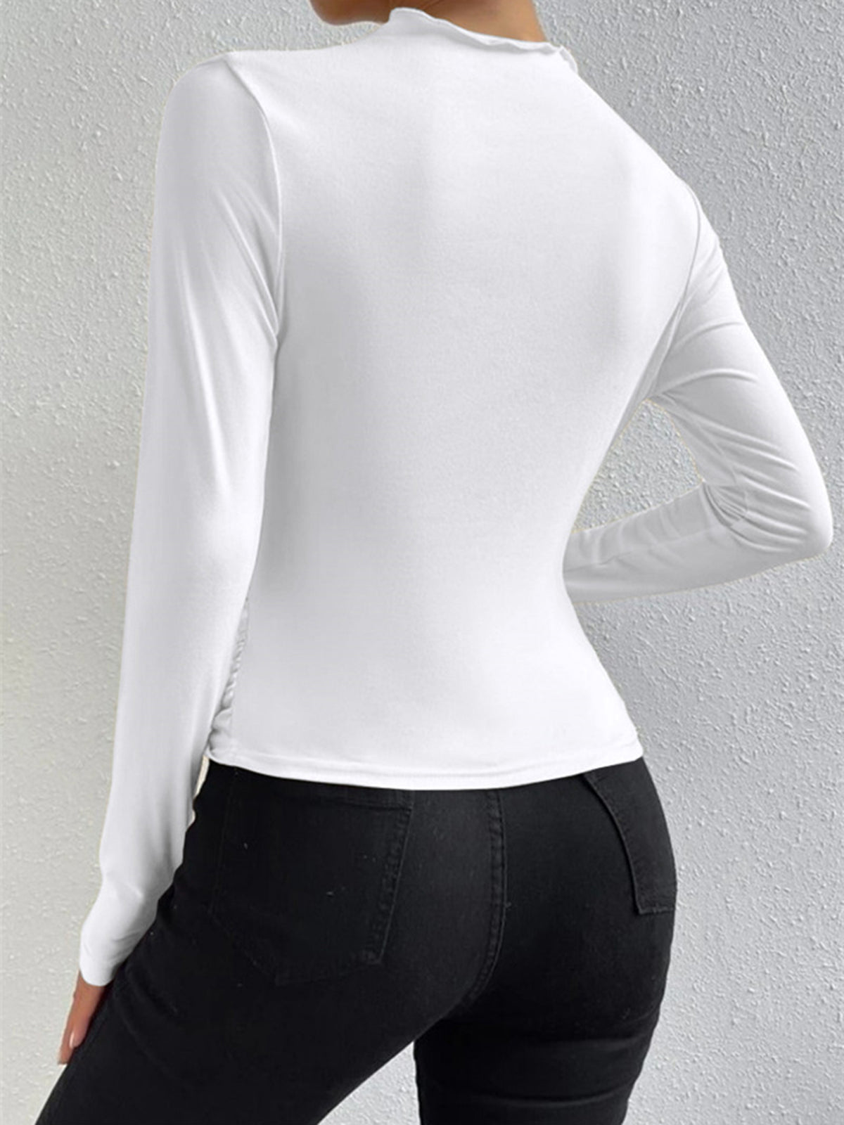 Livia – Camiseta de manga larga con pliegues
