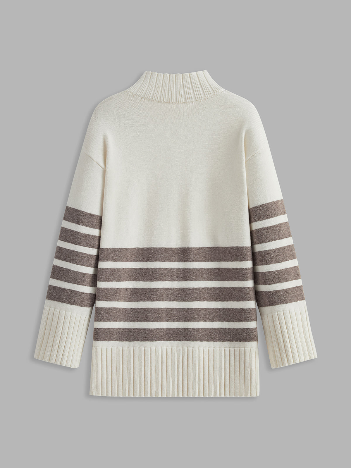 Colette – Pullover de Cuello Mock a Rayas