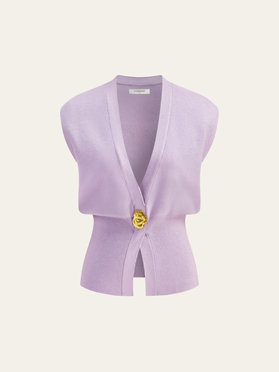 Annalena – V-Ausschnitt con Botones Chaleco de Punto