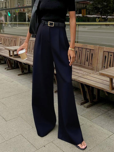 Marlene – Pantalón de Tela Ancho Sin Cinturón