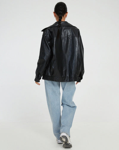 Ariane – Chaqueta de cuero para mujer en estilo oversize