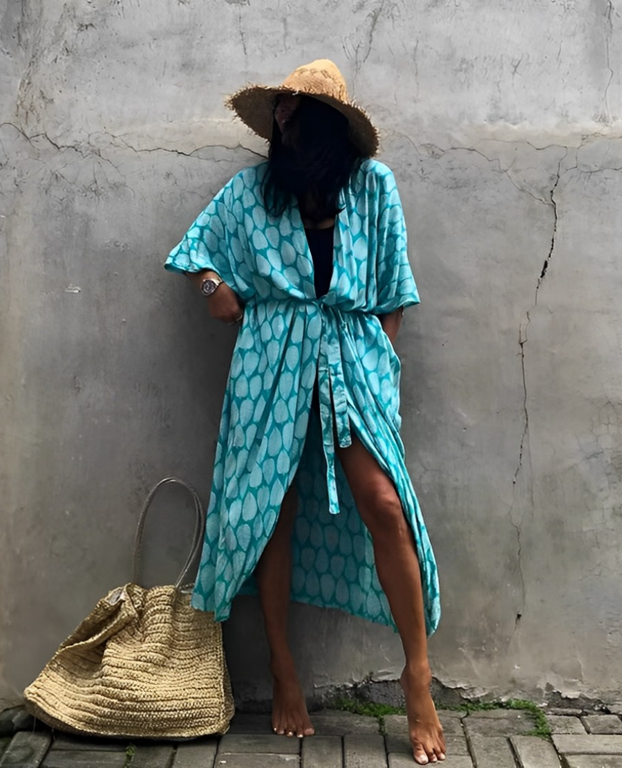 Palm Isle - Bata Kimono Sexy Para la Playa