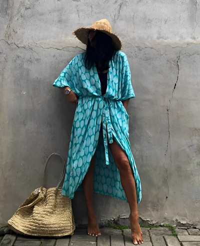 Palm Isle - Bata Kimono Sexy Para la Playa