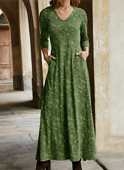 Adeline - Vestido estampado mujer largo vintage