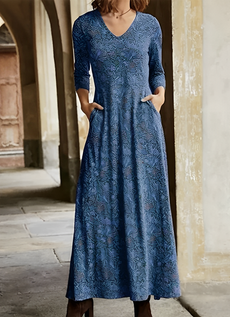 Adeline - Vestido estampado mujer largo vintage