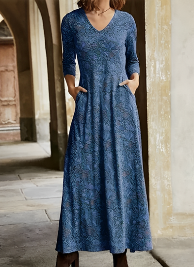 Adeline - Vestido estampado mujer largo vintage