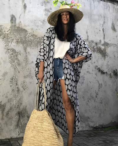 Palm Isle - Bata Kimono Sexy Para la Playa