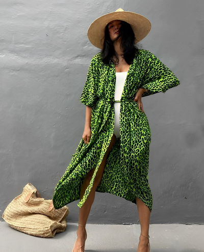 Palm Isle - Bata Kimono Sexy Para la Playa