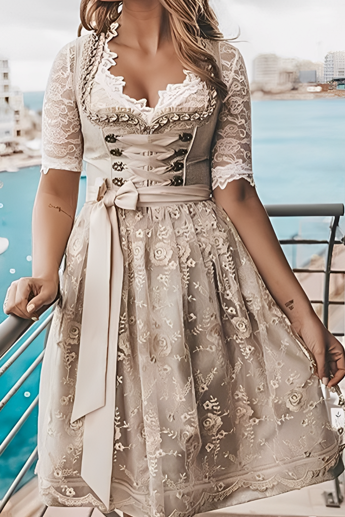 Maliny – Traje femenino único con delantal y blusa