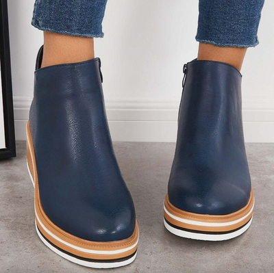 Rosanne - Elegantes Botas de Cuero con Cremallera para Mujer