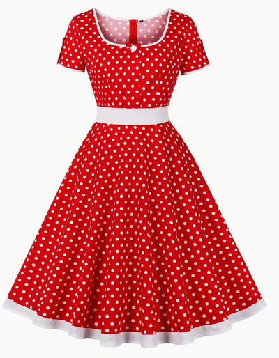 Ruby – Vestido Midi de Lunares Chic