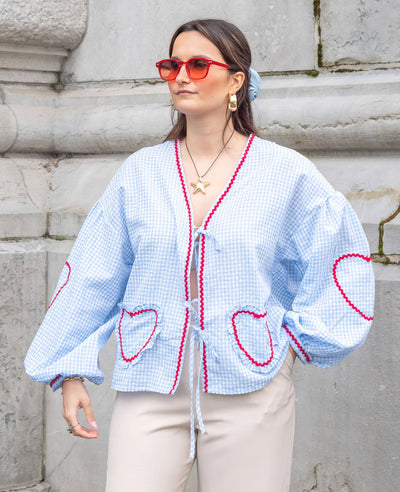 Claudia – Blusa Gingham con Nudo